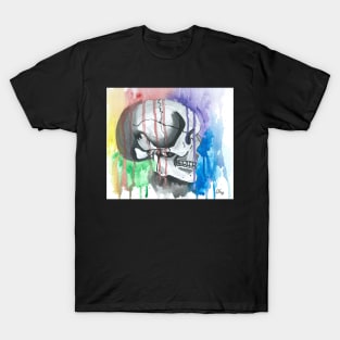 Bleeding Color Skull Profile T-Shirt